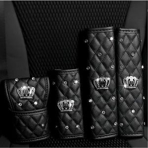 Queen jeweled, leather 4 piece car set